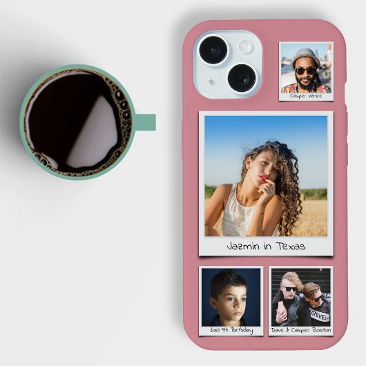 Collage Photo Monogrammes Ou Noms Dusty Rose