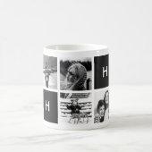 Collage photo noir et blanc Monogramme Mug (Centre)