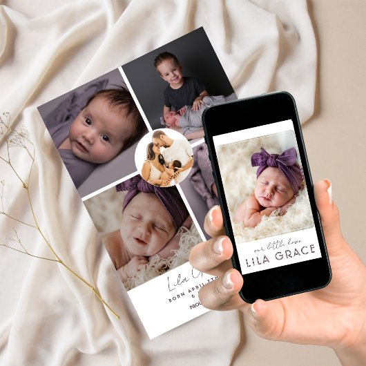 Collage photo Notre petite Faire-part de naissance