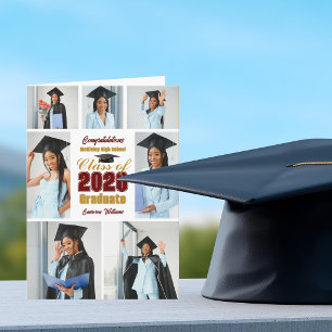 Collage photo Or 2026 plié Marron Or Faire-part de