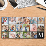 Collage photo personnalisé 17 Monogramme personnal<br><div class="desc">Ce tapis de bureau est doté d'un collage photo personnalisable, parfait pour présenter vos photos préférées de famille, d'animaux de compagnie, d'amis ou de grands-parents. Le design moderne et mignon est idéal pour les amoureux de les chiens, les familles et les amis, ou toute personne qui cherche un accessoire de...</div>