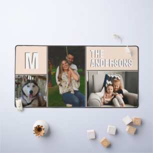 Collage photo personnalisé 3 Monogramme rose