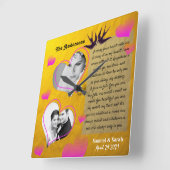 Collage photo personnalisé Horloge dorée de mariag (Angle)