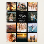 Collage Photo Personnalisé Instagram Élégant<br><div class="desc">Ce joli et moderne, Instagram convivial photo collage planner sur un arrière - plan noir a de l'espace pour votre nom personnalisé ainsi que pour votre profession ou le nom de l'école. Customisez avec vos photos préférées et commencez l'année avec un planificateur personnalisé. Espace pour 11 photos sur le devant...</div>