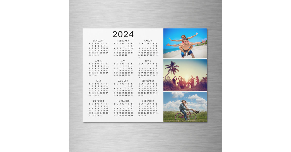 Collage photo personnalisé Magnet Calendrier 2024
