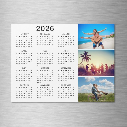 Collage photo personnalisé Magnet Calendrier 2026