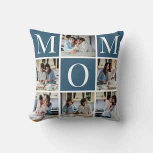 Collage photo personnalisé Oreiller à lancer MOM