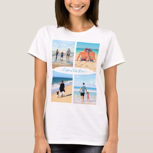 Collage photo personnalisé T-Shirt Your Photos and (Devant)