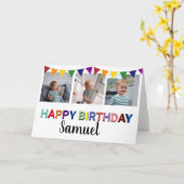 Collage photo pour enfants amusants | Carte d'anni (Fleur jaune)