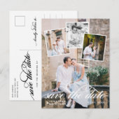 Collage photo romantique pour faire-part de mariag (Devant / Derrière)