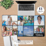 Collage photo simple 13 couleur personnalisée<br><div class="desc">Créez votre propre tapis de bureau photo couleur personnalisé en utilisant ce modèle de collage photo facile à télécharger avec 13 images de différentes formes et tailles et personnalisées avec un nom, monogramme ou texte dans votre choix de styles de police et de couleur et de couleur arrière - plan...</div>
