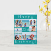 Collage photo turquoise Carte d'anniversaire - Gro (Fleur jaune)