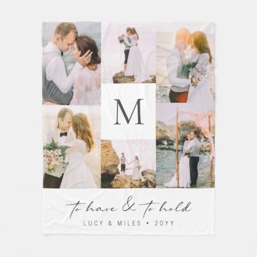Collage Photo Wedding Fleece Blanket (Voorkant)