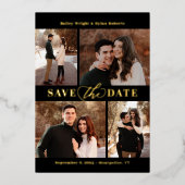 Collage Raffiné FOIL Wedding Enregistrer La Carte (Recto)