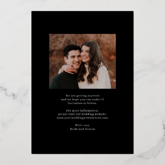 Collage Raffiné FOIL Wedding Enregistrer La Carte (Verso)