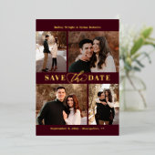 Collage Raffiné FOIL Wedding Enregistrer La Carte  (Debout devant)