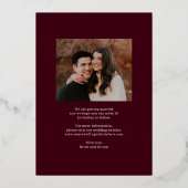 Collage Raffiné FOIL Wedding Enregistrer La Carte  (Verso)