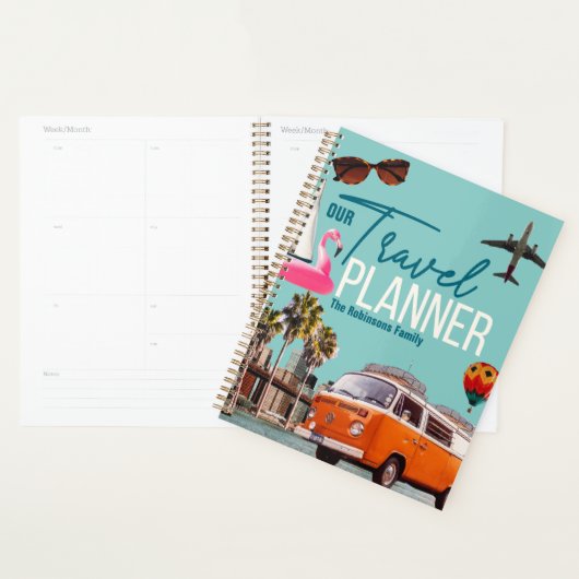 Collage Retro Chic personnalisé Travel Planner (Devant avec enveloppe)