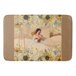 collage Retro met kant en bloemen Badmat