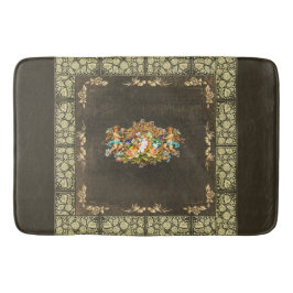 collage Retro met kant en bloemen Badmat