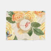  collage Retro met kant en bloemen Fleece Deken (Voorkant (Horizontaal))