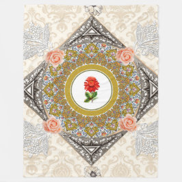 collage Retro met kant en bloemen Fleece Deken
