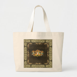 collage Retro met kant en bloemen Grote Tote Bag