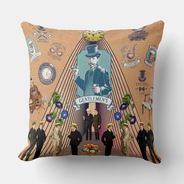  collage Retro met kant en bloemen Kussen (Voorkant)