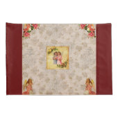  collage Retro met kant en bloemen Kussensloop (Achterkant-Rechts)