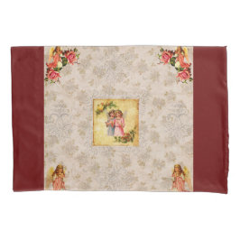 collage Retro met kant en bloemen Kussensloop