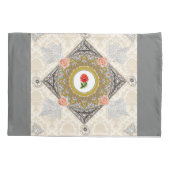 collage Retro met kant en bloemen Kussensloop (Achterkant-Links)