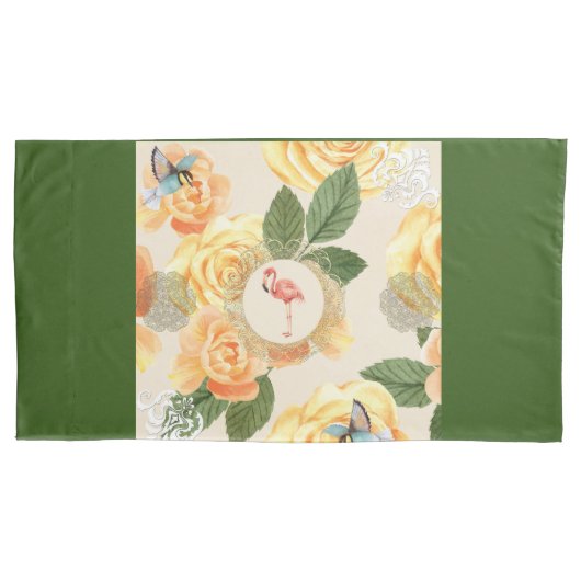  collage Retro met kant en bloemen Kussensloop (Voorkant)