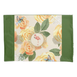 collage Retro met kant en bloemen Kussensloop