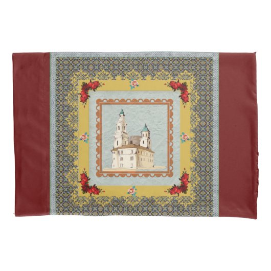  collage Retro met kant en bloemen Kussensloop (Voorkant)