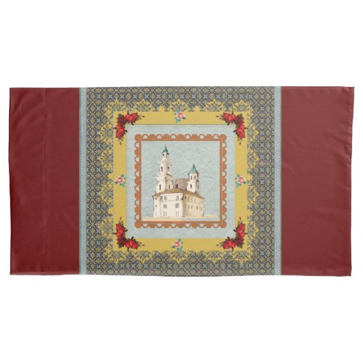  collage Retro met kant en bloemen Kussensloop (Voorkant)