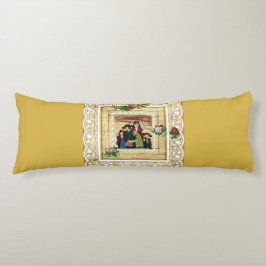 collage Retro met kant en bloemen Lichaamskussen