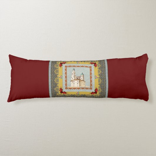  collage Retro met kant en bloemen Lichaamskussen (Voorkant)