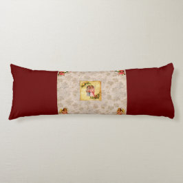 collage Retro met kant en bloemen Lichaamskussen