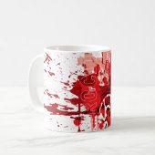 Collage rode lantaarnkorps koffiemok (Voorkant links)