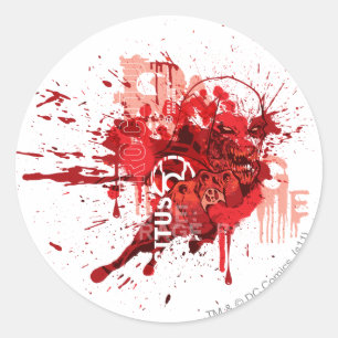 Collage rode lantaarnkorps ronde sticker