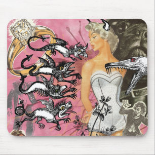 Collage rose de tapis de souris