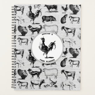 Collage rustique vintage animal de ferme