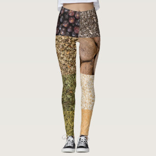 Collage set specerijen en voedselingrediënten leggings