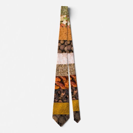 Collage set specerijen en voedselingrediënten stropdas (Voorkant)