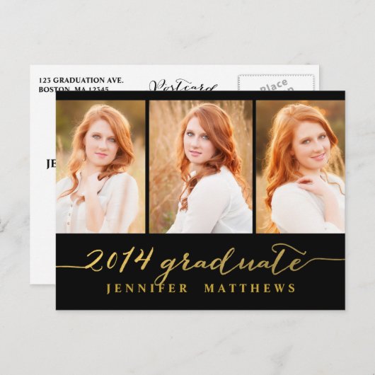 Collage simple | Invitation de la fête de graduati (Devant / Derrière)