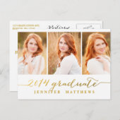 Collage simple | Invitation de la fête de graduati (Devant / Derrière)