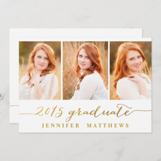 Collage simple| Invitation du groupe de diplômés (Devant / Derrière)