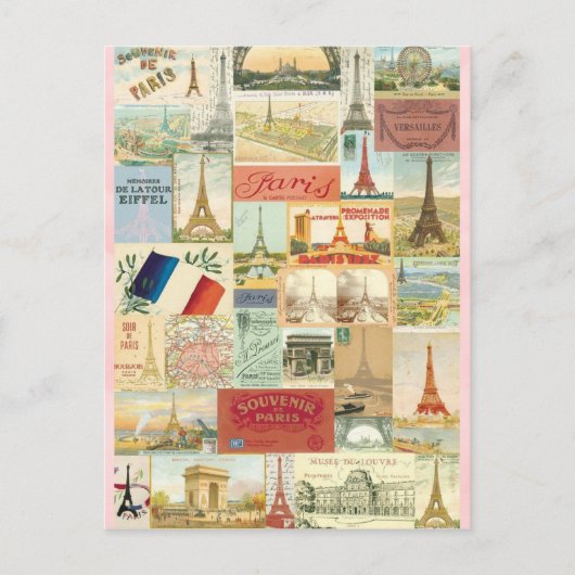 Collage souvenirs de Paris Briefkaart (Voorkant)