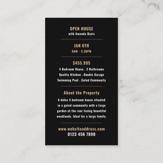 Collage Style Realtor Open House Cartes publicitai (Dos)