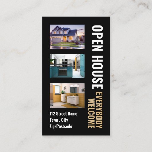 Collage Style Realtor Open House Cartes publicitai (Devant)